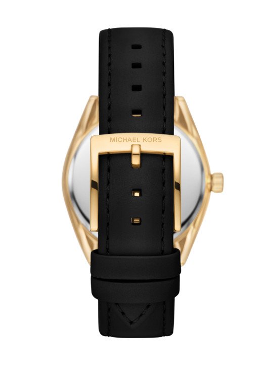 Michael Kors Women Embellished Janelle Leather Analogue Watch MK7315-Black - Image 3