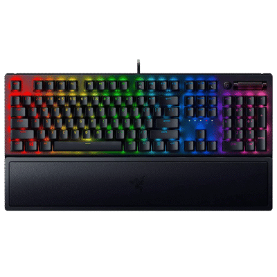 RAZER BlackWidow V3 Wired Gaming Keyboard with Backlit Keys (Ergonomic Wrist Rest, Black)