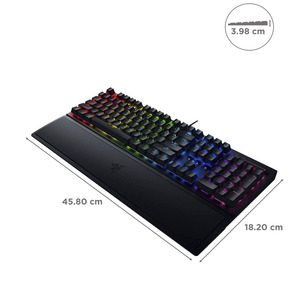 RAZER BlackWidow V3 Wired Gaming Keyboard with Backlit Keys (Ergonomic Wrist Rest, Black) - Image 3