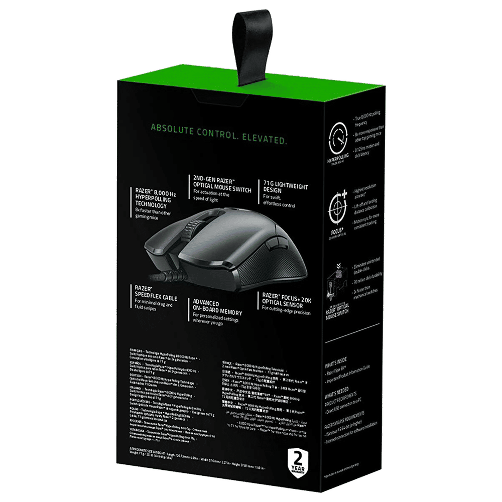 RAZER Viper 8KHz Wired Optical Gaming Mouse (20000 DPI, Lightsync RGB, Black) - Image 8