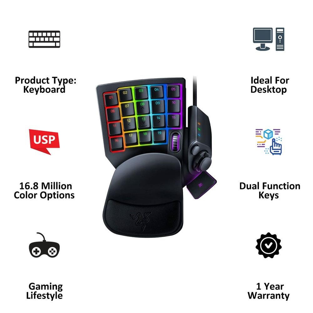 RAZER Tartarus Pro Wireless Gaming Keyboard (Fully Programmable Macros, RZ07-03110100-R3M1, Black) - Image 3