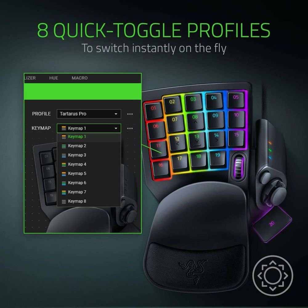 RAZER Tartarus Pro Wireless Gaming Keyboard (Fully Programmable Macros, RZ07-03110100-R3M1, Black) - Image 6