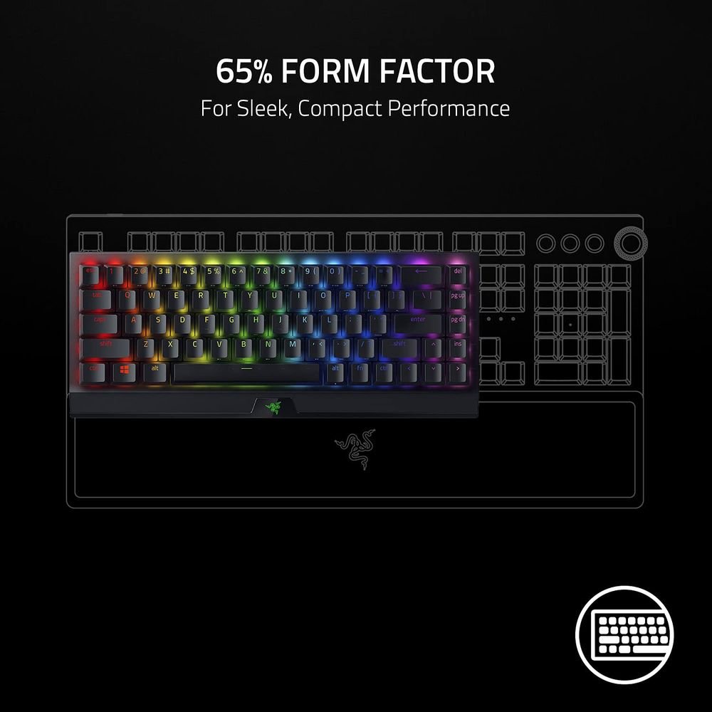 RAZER BlackWidow V3 Mini HyperSpeed Phantom Edition Bluetooth & 2.4GHz Wireless Gaming Keyboard with Multi Device Connectivity (N-Key Rollover, Black) - Image 8
