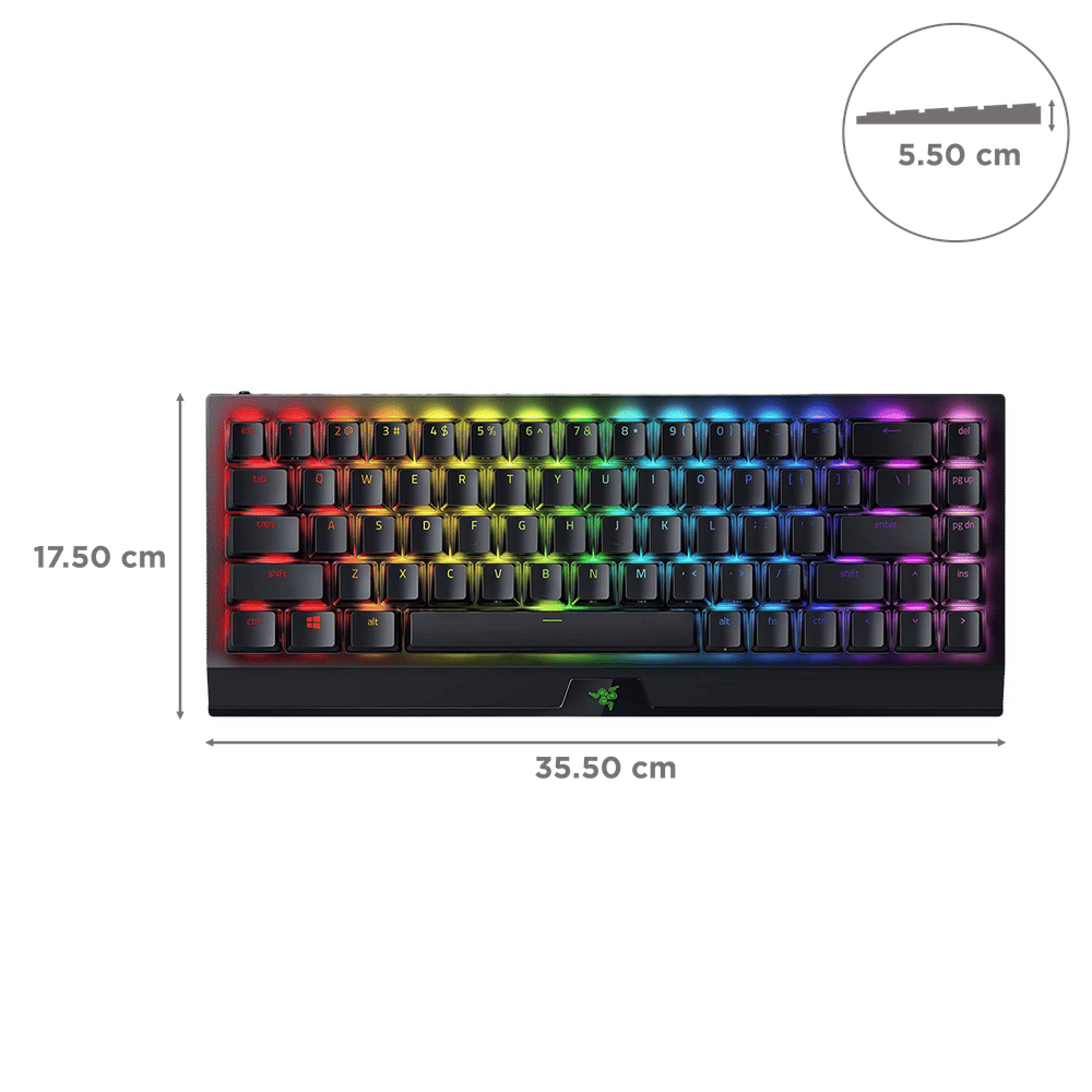 RAZER BlackWidow V3 Mini Phantom Edition Bluetooth & 2.4GHz Wireless Gaming Keyboard with Multi Device Connectivity (Double-Shot ABS Keycap, Black) - Image 3