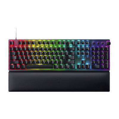 RAZER Huntsman V2 Wired Gaming Keyboard with Backlit Keys (Ergonomic Wrist Rest, Black)