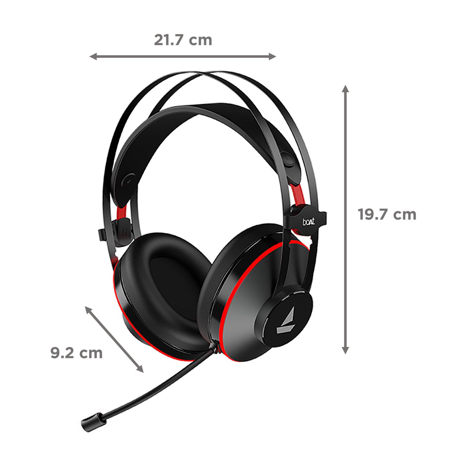 boAt Immortal 400 Wired Gaming Headphone with Environmental Noise Cancellation (Intelligent Denoising Mic, Over Ear, Black Sabre) - Image 2