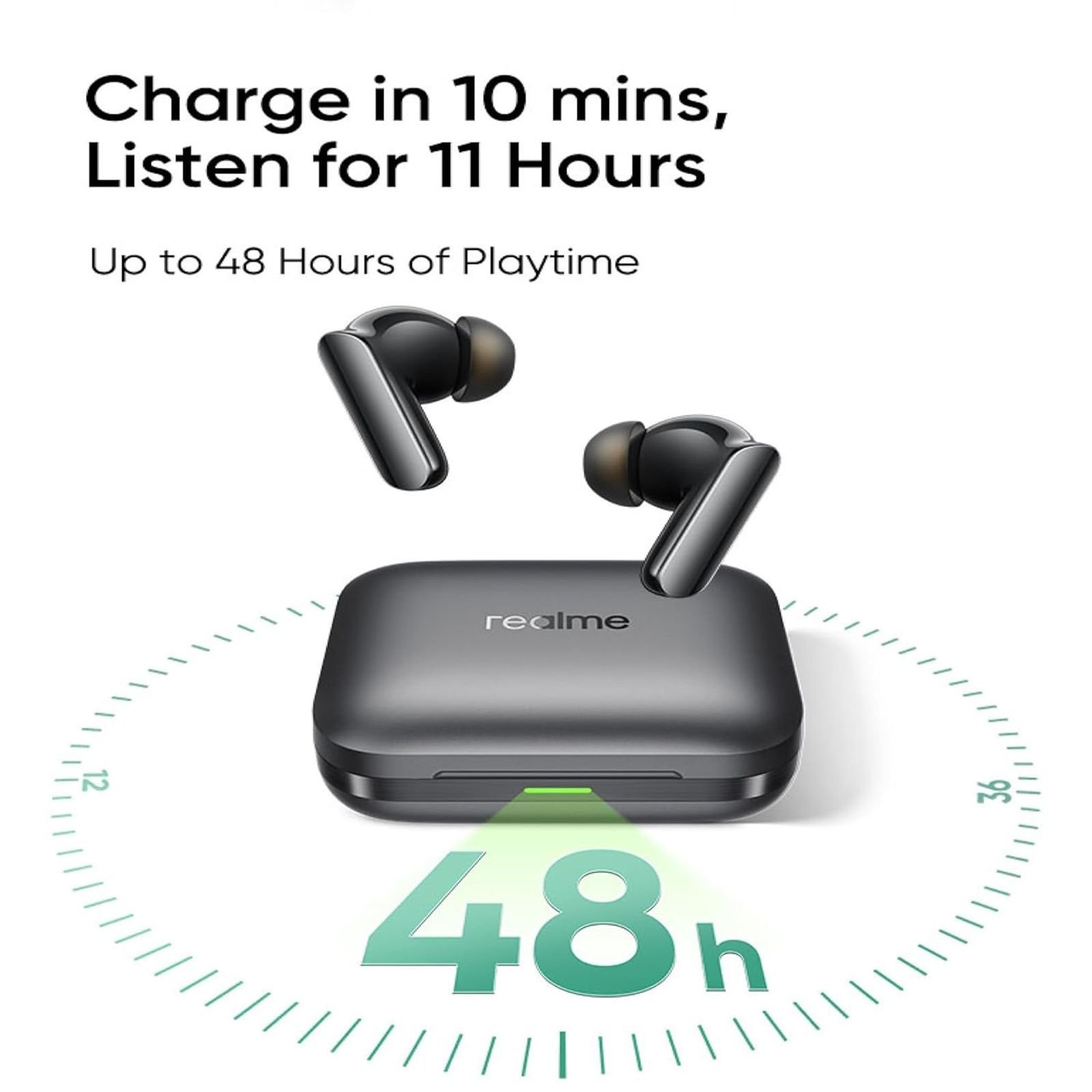 realme Buds Air 7 Pro TWS Earbuds with Active Noise Cancellation (IP55 Water & Dust Resistant, Google Fast Pair, Racing Green) - Image 7