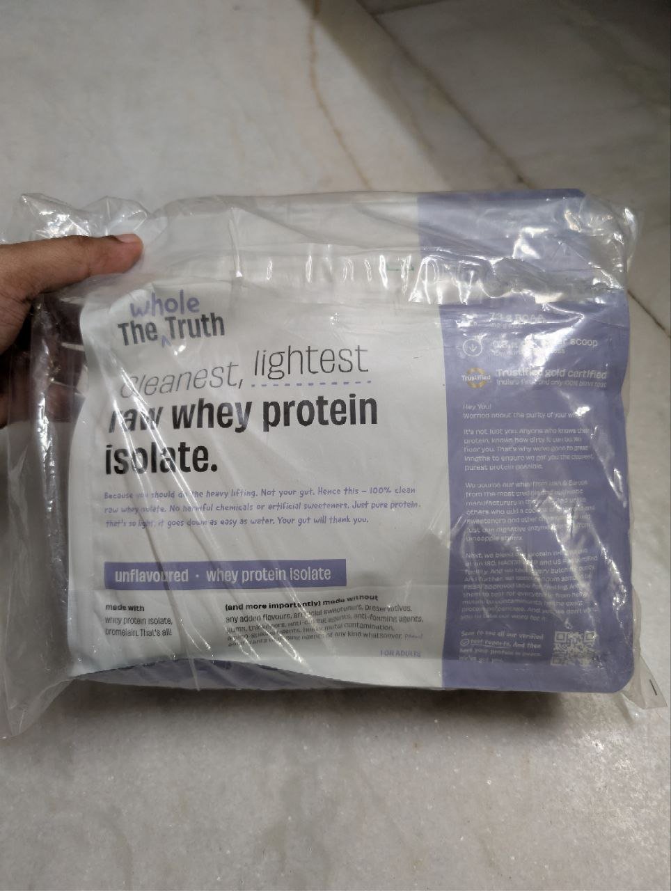 The Whole Truth Unflavoured Whey Protein Isolate (30g Protein Per Scoop)