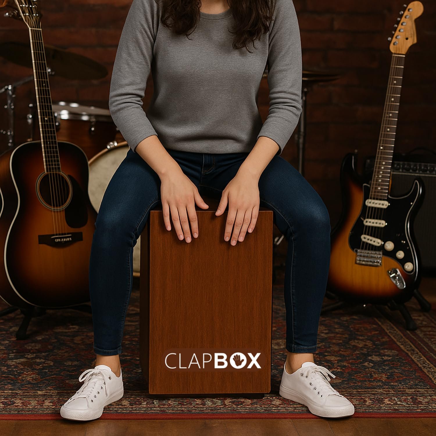 Clapbox Adjustable Snare Cajon CB65- Birch Wood, (H:50 W:30 L:30) - 3 Internal Snares - Image 6
