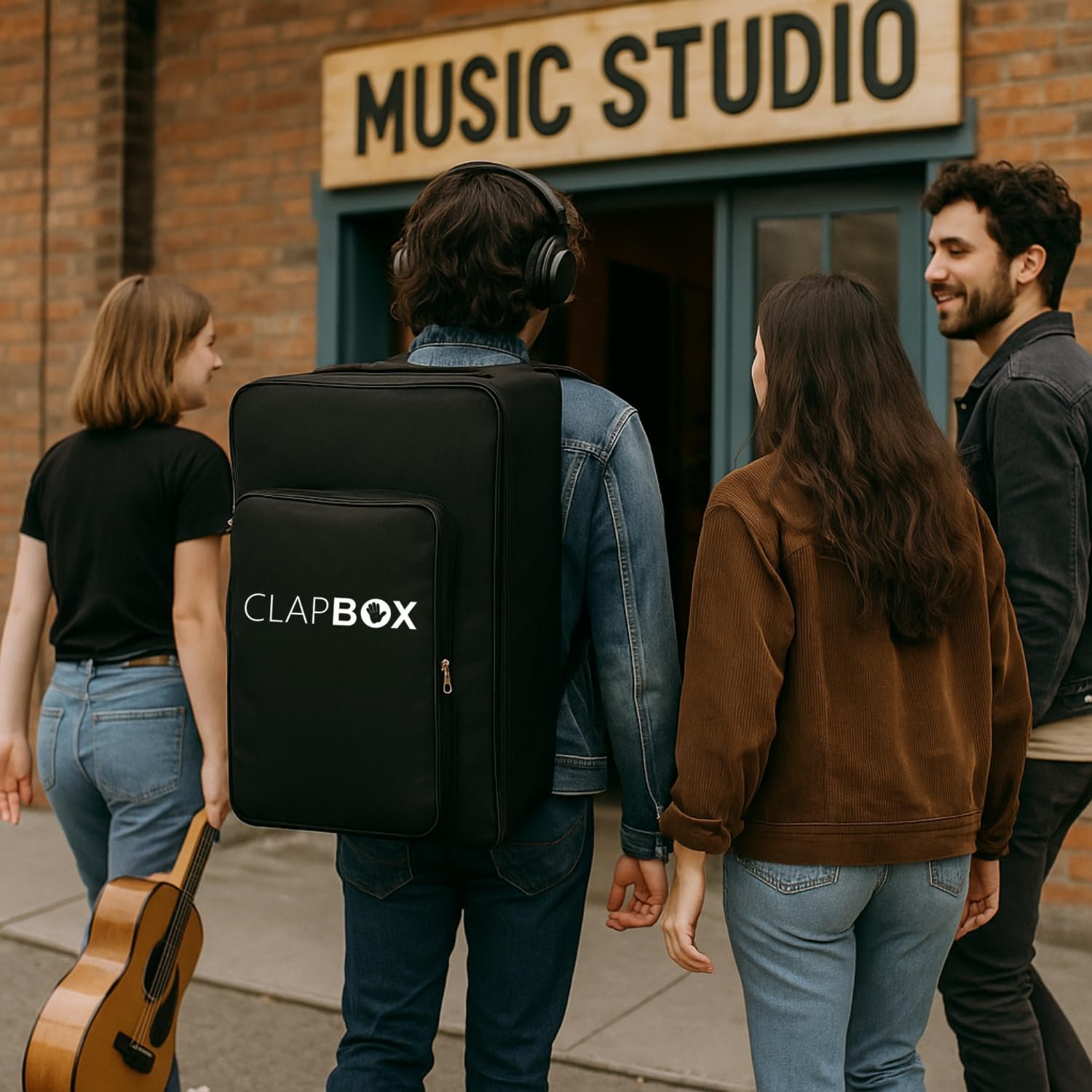 Clapbox Cajon Bag - Universal Size for all Cajons, 10 mm Padding (H:50cm W:30cm L:30cm) - Standard Size, Cajon Gig Bag with Carry Handle and Shoulder Straps - Image 2
