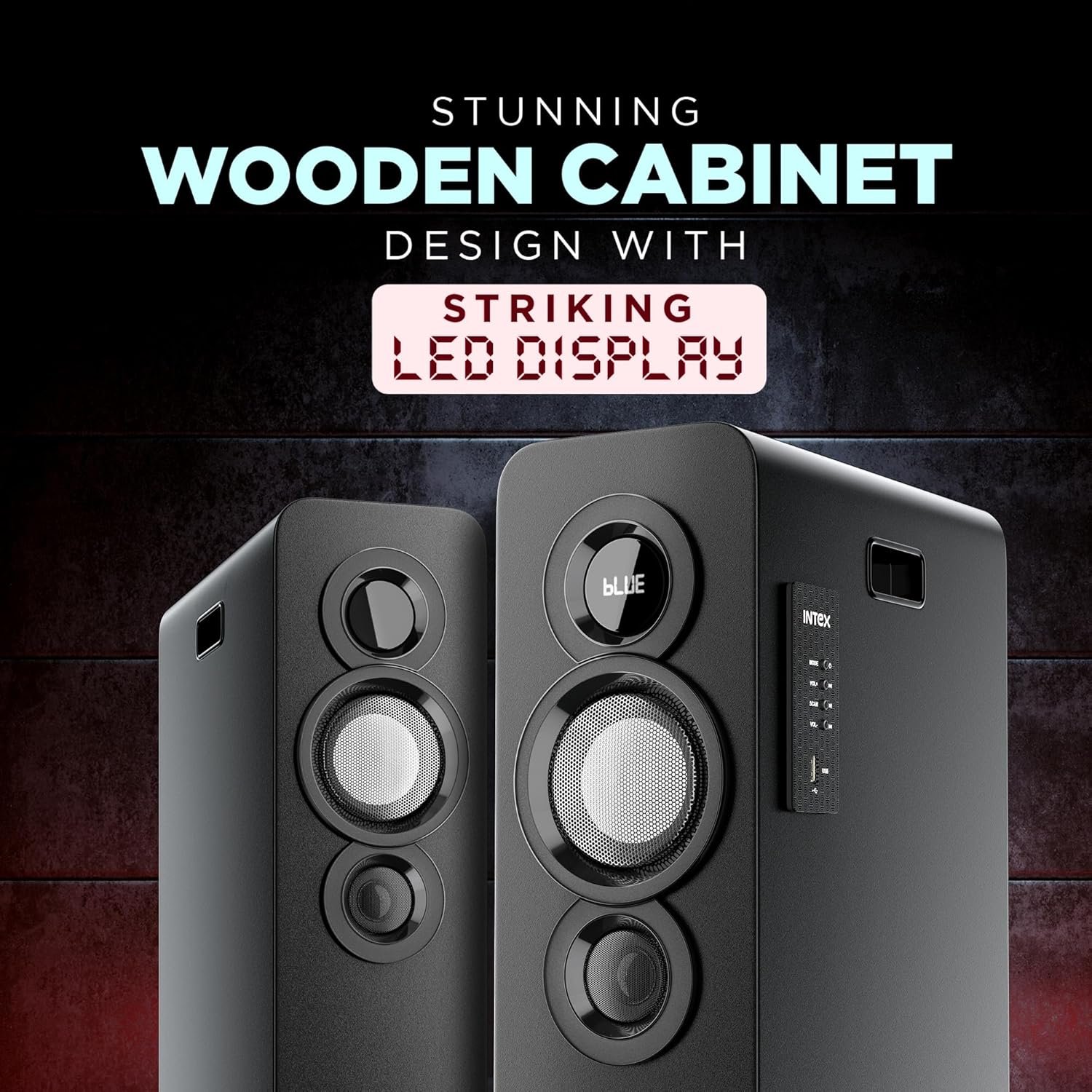 Intex TITAN1400 D Dual Tower Bluetooth Speaker 140W High Bass Home Audio System with Mic Aux USB FM Support LED Display and Remote Bluetooth Tower Speaker for TV Music and Party Use Black - Image 4