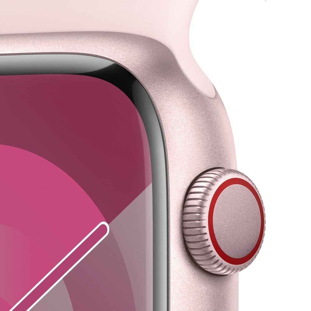 Apple Watch Series 9 GPS + Cellular 45mm Pink Aluminium Case with Light Pink Sport Band - M/L - Image 3