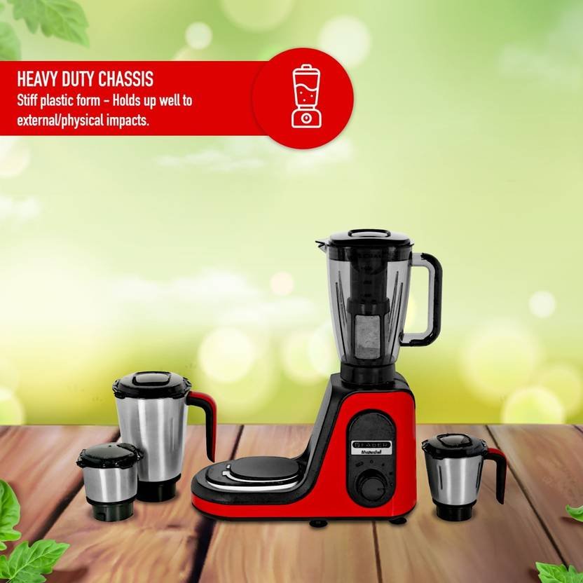 FABER Master Chef 800 W Mixer Grinder (Master Chef 800 3J+1PC Mystic Red | 4 Jars | with 1 year extended warranty | Red) - Image 6