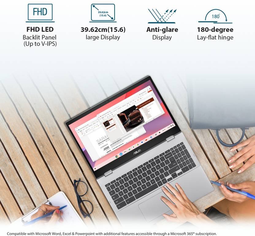 ASUS Chromebook Intel Celeron Dual Core N4500 - (8 GB/128 GB EMMC Storage/Chrome OS) CX1500CKA-NJ0395 Chromebook (15.6 Inch, Transparent Silver, 1.80 Kg) - Image 5