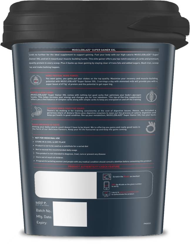MUSCLEBLAZE Super xxl Weight Gainers/Mass Gainers (5 kg, Banana) - Image 3