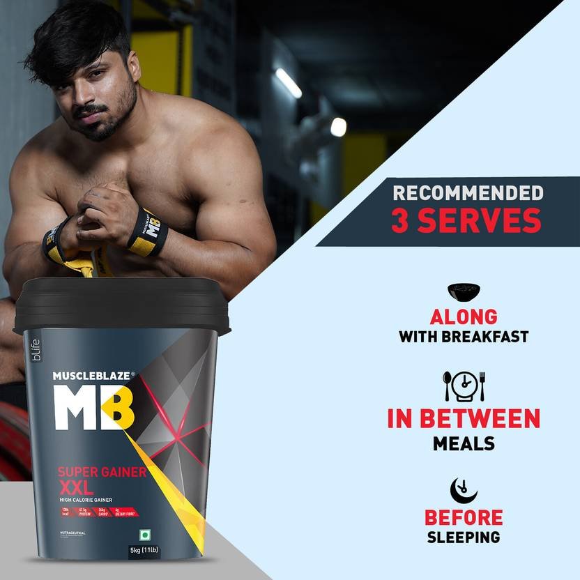 MUSCLEBLAZE Super xxl Weight Gainers/Mass Gainers (5 kg, Banana) - Image 5