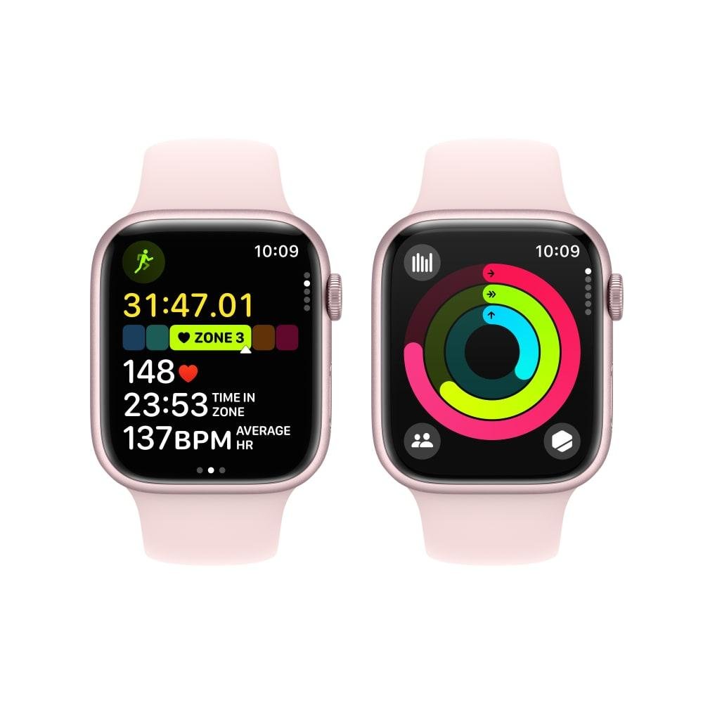 Apple Watch Series 9 GPS + Cellular 45mm Pink Aluminium Case with Light Pink Sport Band - M/L - Image 8