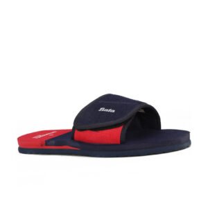 Bata Men Blue & Red Colourblocked Sliders