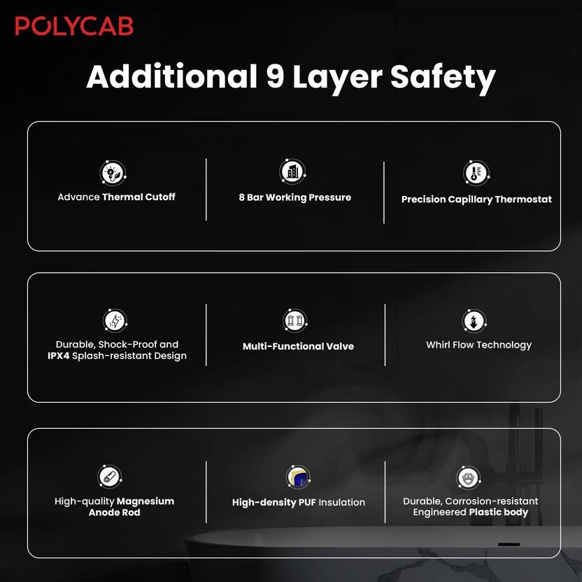 Polycab Superia DLX 10 L Storage Water Geyser | 5 Star BEE Energy Rating - Image 4