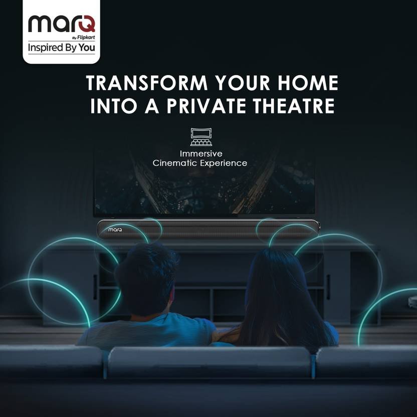 MarQ by Flipkart Thunder 100, 100 Watts, 2.0 Channel, Immersive cinematic experience, EQ Modes 100 W Bluetooth Soundbar (Black, 2.0 Channel) - Image 8