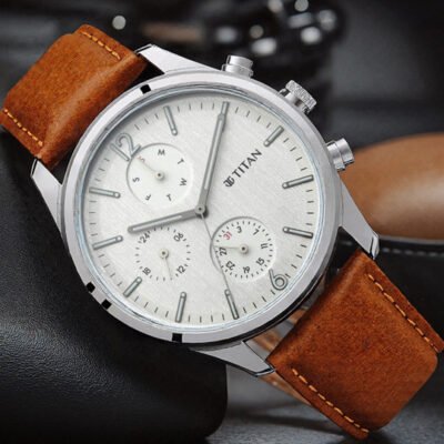 Titan Workwear Metropolitan Charm Multifunction Analog Wht Dial Watch For Men - Nt1805sl04