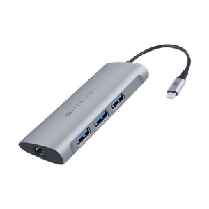 Zebronics Zeb-TA1000UCL Multiport Adapter (2 LAN Ports, 6 in 1, Aluminum body, Silver)