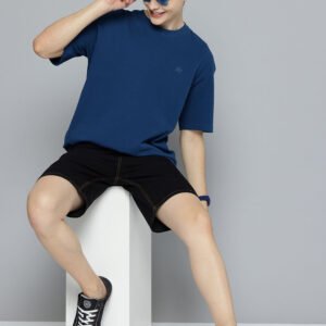 AEROPOSTALE Solid Men Round Neck Blue T-Shirt - M