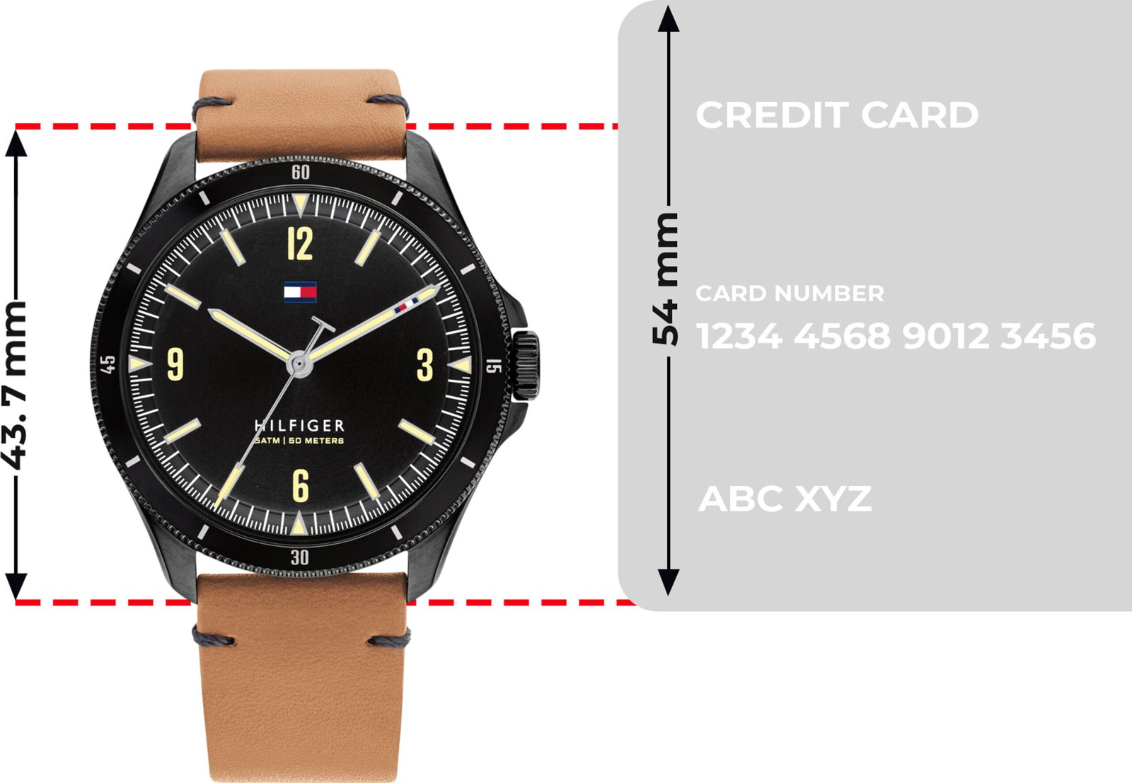 TOMMY HILFIGER NCTH1791906 Tommy Hilfiger Black Dial Brown Leather Strap Analog Watch - For Men - Image 4