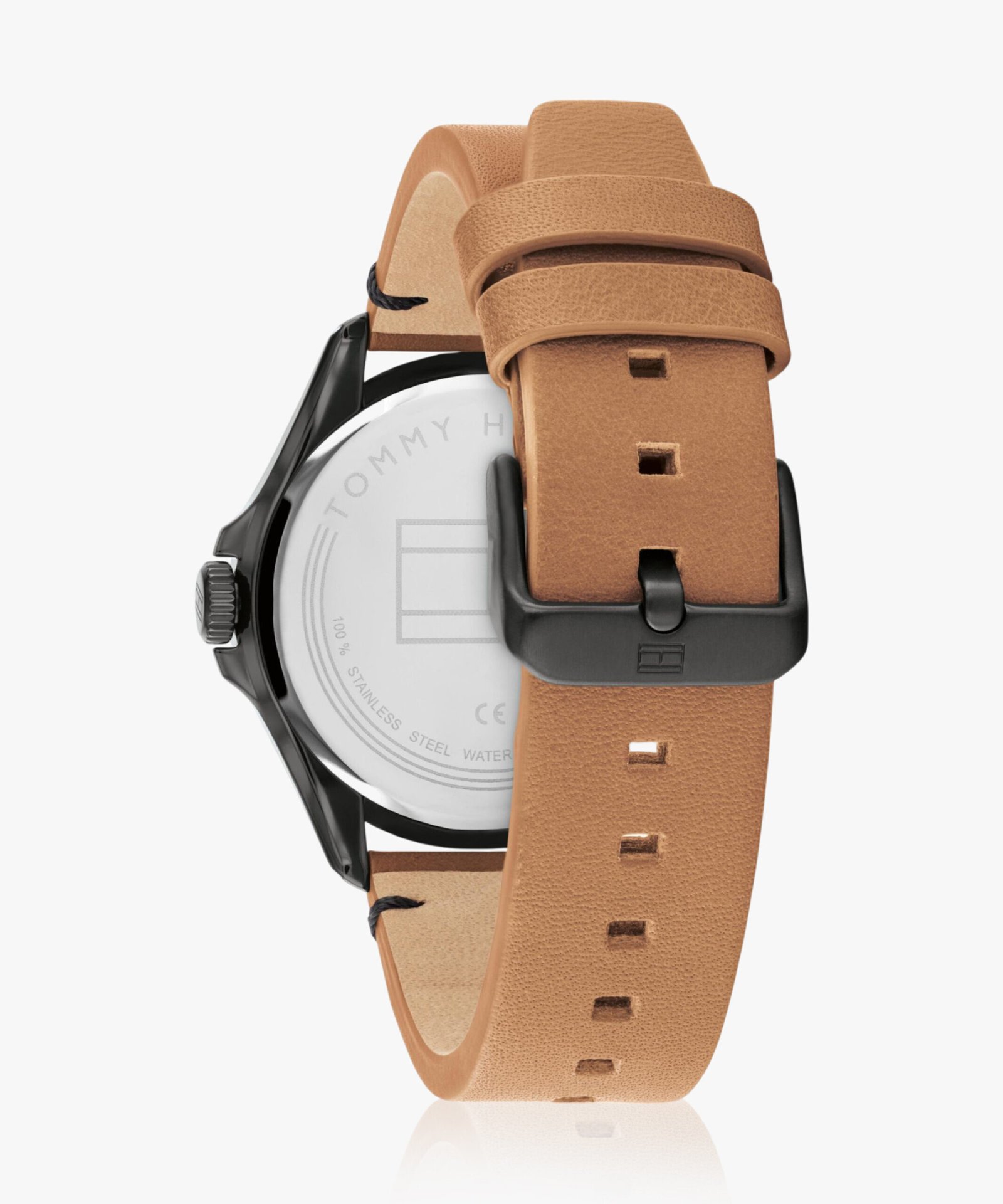 TOMMY HILFIGER NCTH1791906 Tommy Hilfiger Black Dial Brown Leather Strap Analog Watch - For Men - Image 6