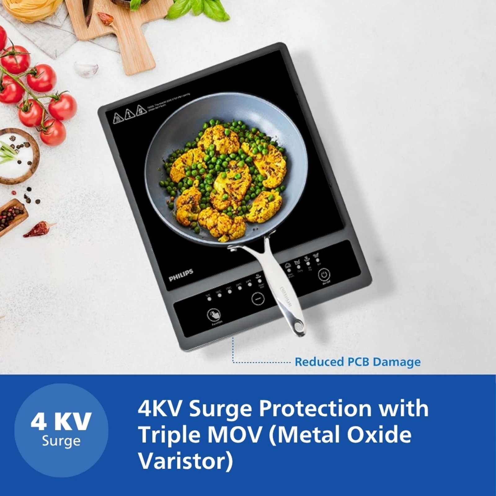 PHILIPS 1300 W Induction Cooktop Push Button (Multicolor, HD4934/00) - Image 4