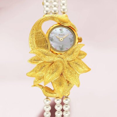 Titan Titan Raga X Masaba MOP Dial Golden MetalStrap Analog Watch - For Women