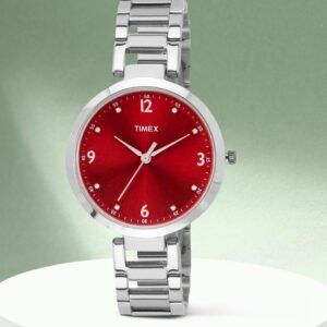 TIMEX Round 35mm Red Dial Analog Watch - For Women