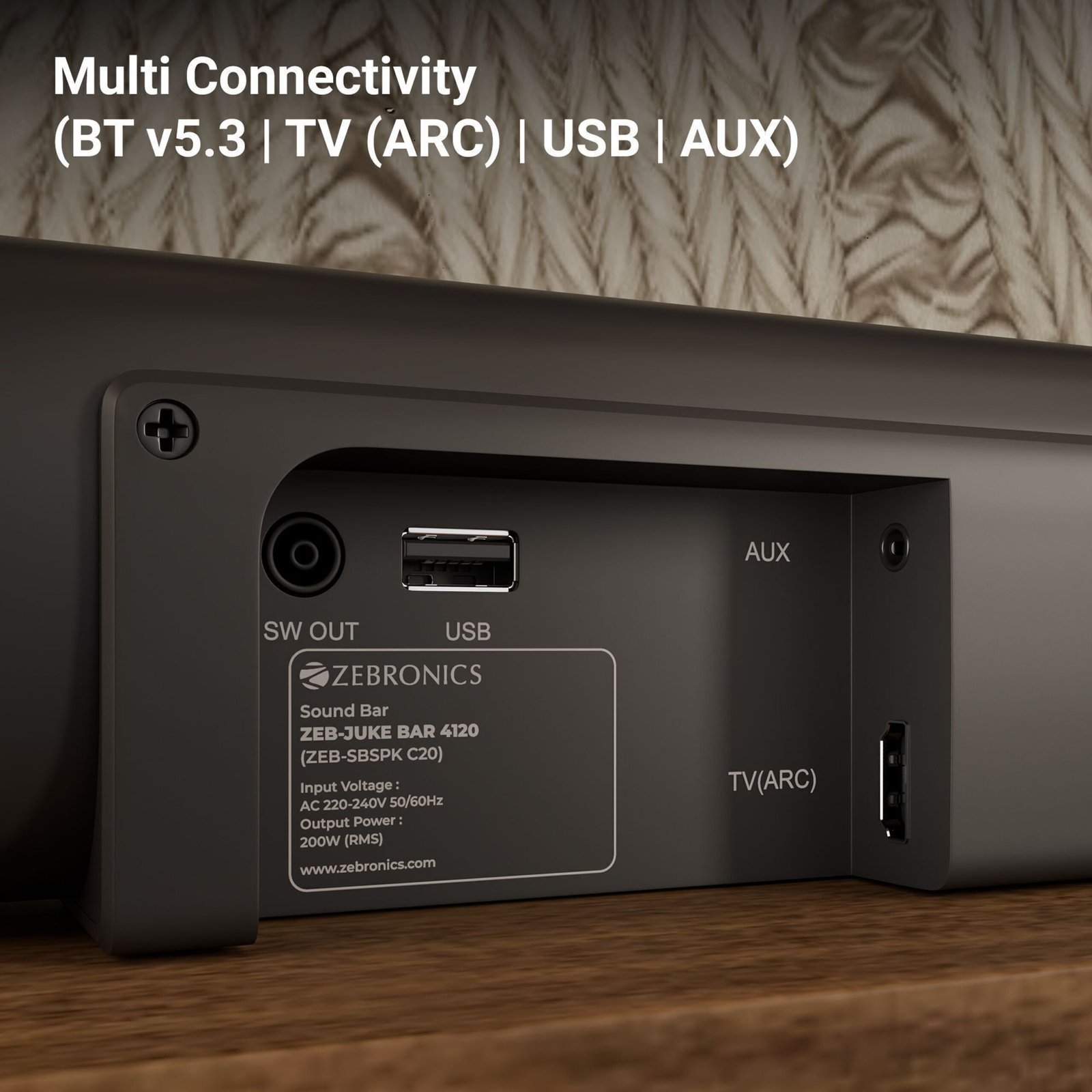 ZEBRONICS ZEB-SBSPK C20 ( ZEB-JUKE BAR 4120) 200 W Bluetooth Soundbar - Image 5