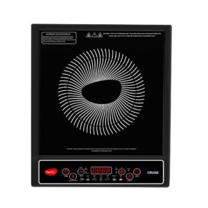 Pigeon by Stovekraft Cruise 1800 watt Induction Cooktop With Crystal Glass,7 Segments LED Display, Auto Switch Off - Black