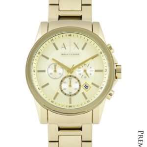 Armani Exchange Men Gold-Toned Dial Chronograph Watch AX2099