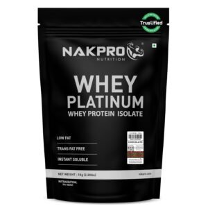 NAKPRO PLATINUM 100% Whey Protein Isolate | 28g Protein, 6.36g BCAA | Easy Mixing, Low Carbs, Easy Digesting Whey Protein Supplement Powder for Men, Women & Athletes (1 Kg, Chocolate)