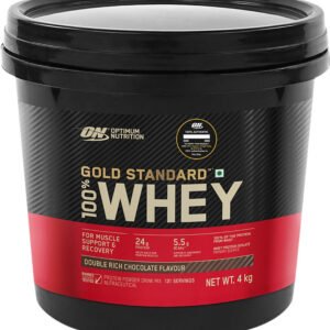 Optimum Nutrition (ON) Gold Standard 100% Whey Protein Powder - Primary Source Isolate Whey Protein (4 kg, Double Rich Chocolate)
