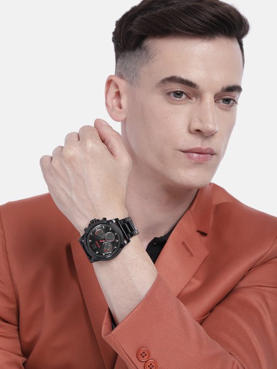 HUGO Men Solid Dial & Stainless Steel Bracelet Style Straps Analogue Watch 1530296 - Image 9