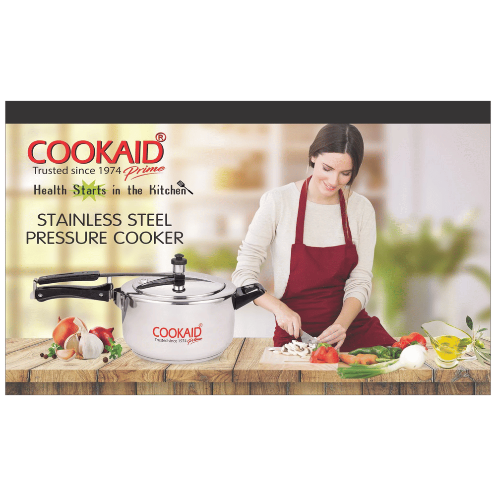 COOKAID CKSSPCIL5 5L Stainless Steel Pressure Cooker (With Induction Bottom, Silver) - Image 4