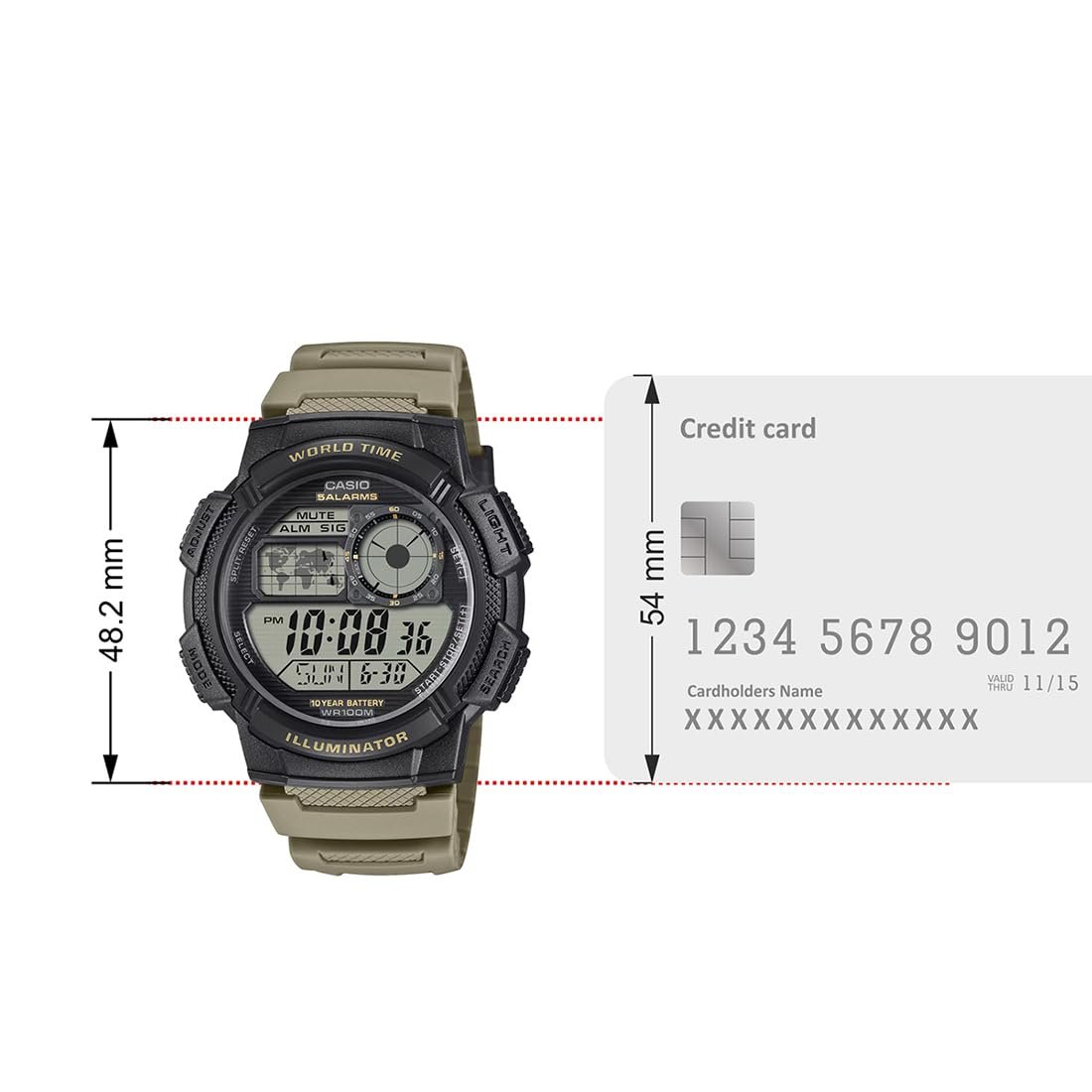 Casio Youth AE-1000W-5AVDF Digital Black Dial Unisex (D392) - Image 7