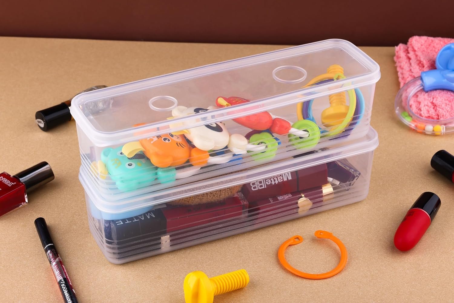 HomeWiz Noodle Container (Pack of 6) | Freezer Safe Food Storage Boxes with Lid | Stackable Plastic Kitchen Containers for Noodles, Pasta, Leftovers & Meal Prep | Refrigerator Organizer - Image 6