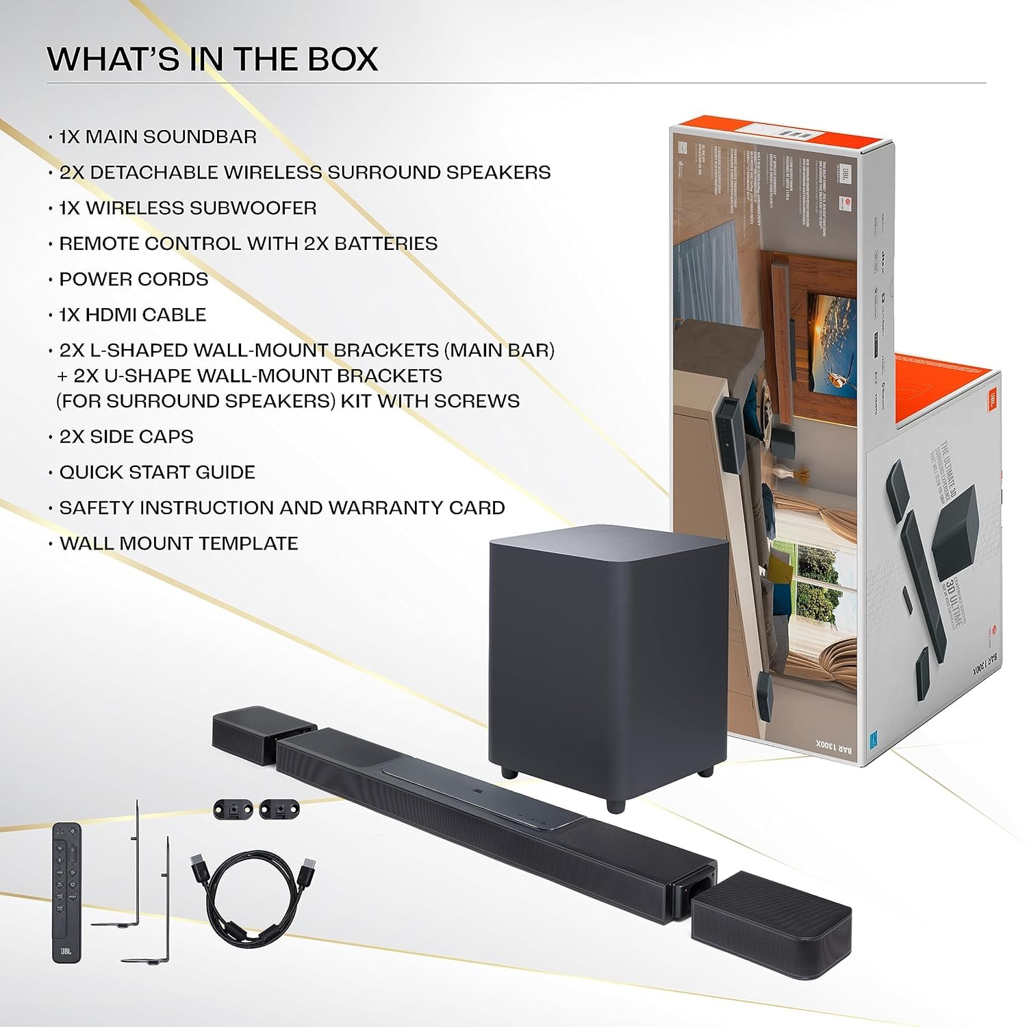 JBL BAR 1300 1170W Bluetooth Soundbar with Remote (Dolby Atmos, 15.1 Channel, Black) - Image 8