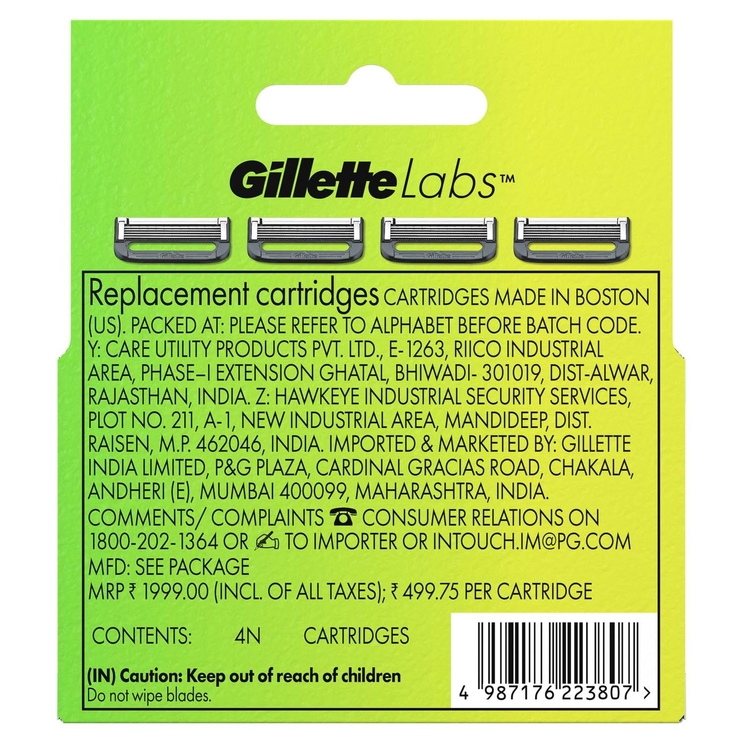 Gillette Labs Shaving Blades For Men Pack Of 4 Cartridges - Image 9