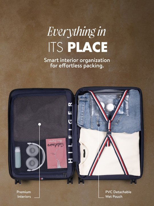 Tommy Hilfiger Millennia x Textured Hard-Sided Trolley Suitcase - M - Image 5