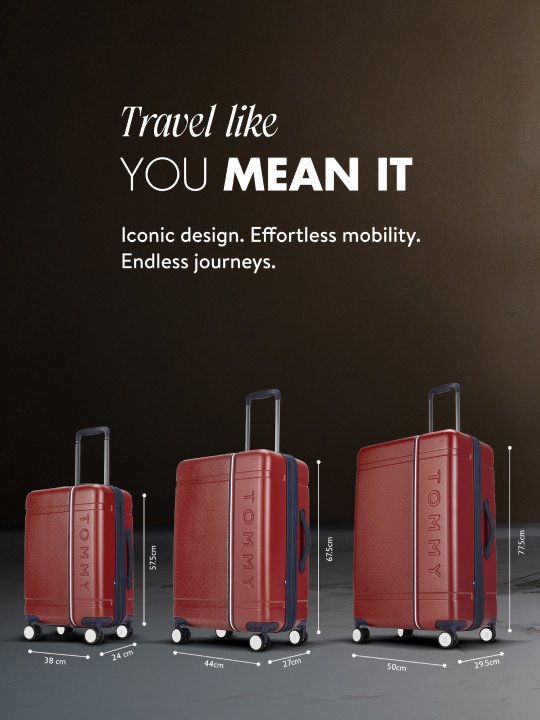 Tommy Hilfiger Textured Hard-Sided Cabin Trolley Suitcase - M - Image 6