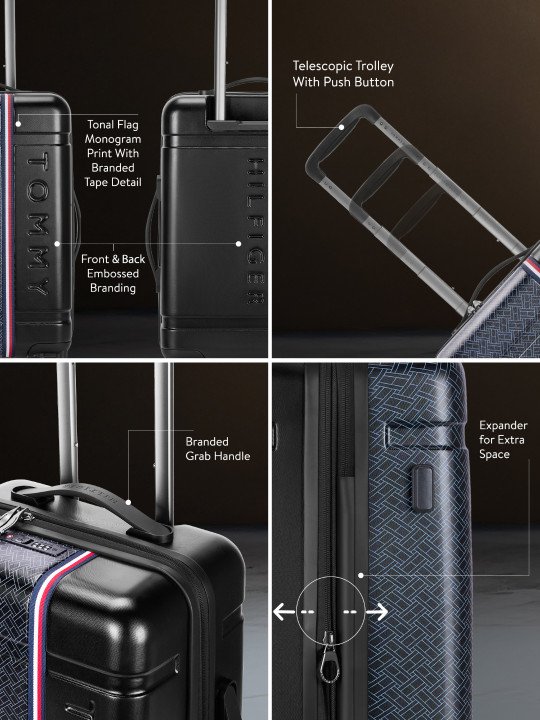Tommy Hilfiger Millennia x Textured Hard-Sided Trolley Suitcase - M - Image 3