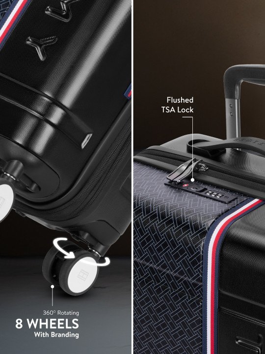 Tommy Hilfiger Millennia x Textured Hard-Sided Trolley Suitcase - M - Image 4