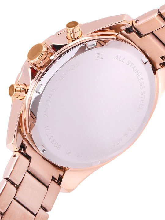 Fossil Women Rose Gold-Toned Embellished Analogue Watch BQ3377 - Image 6