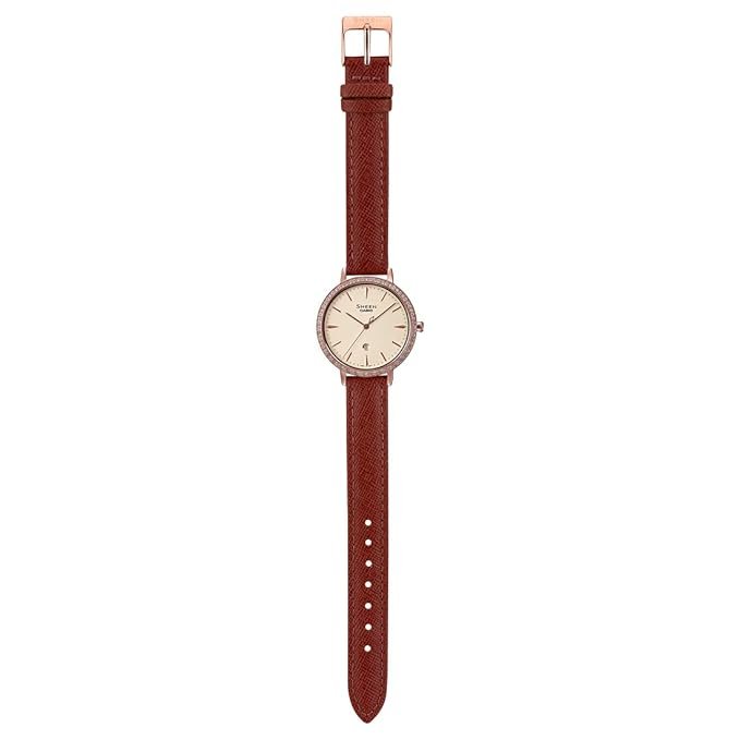 Casio Women Leather Sheen Analog Rose Gold Dial Watch-Sh229, Band Color-Brown - Image 5