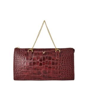Hidesign Women Leather Clutch- Marsala
